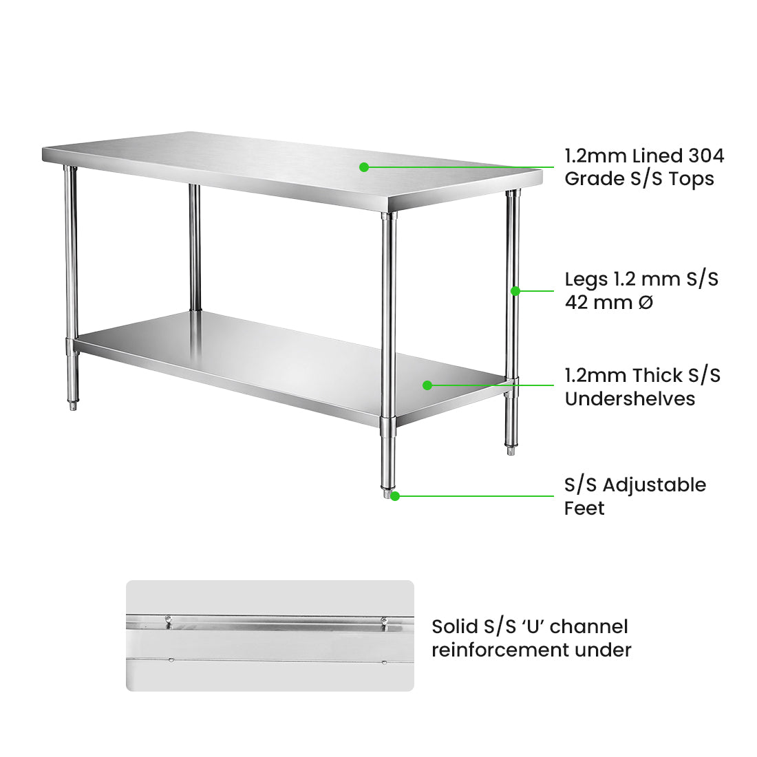 Modular Systems Stainless Steel Workbench WB6-1500/A