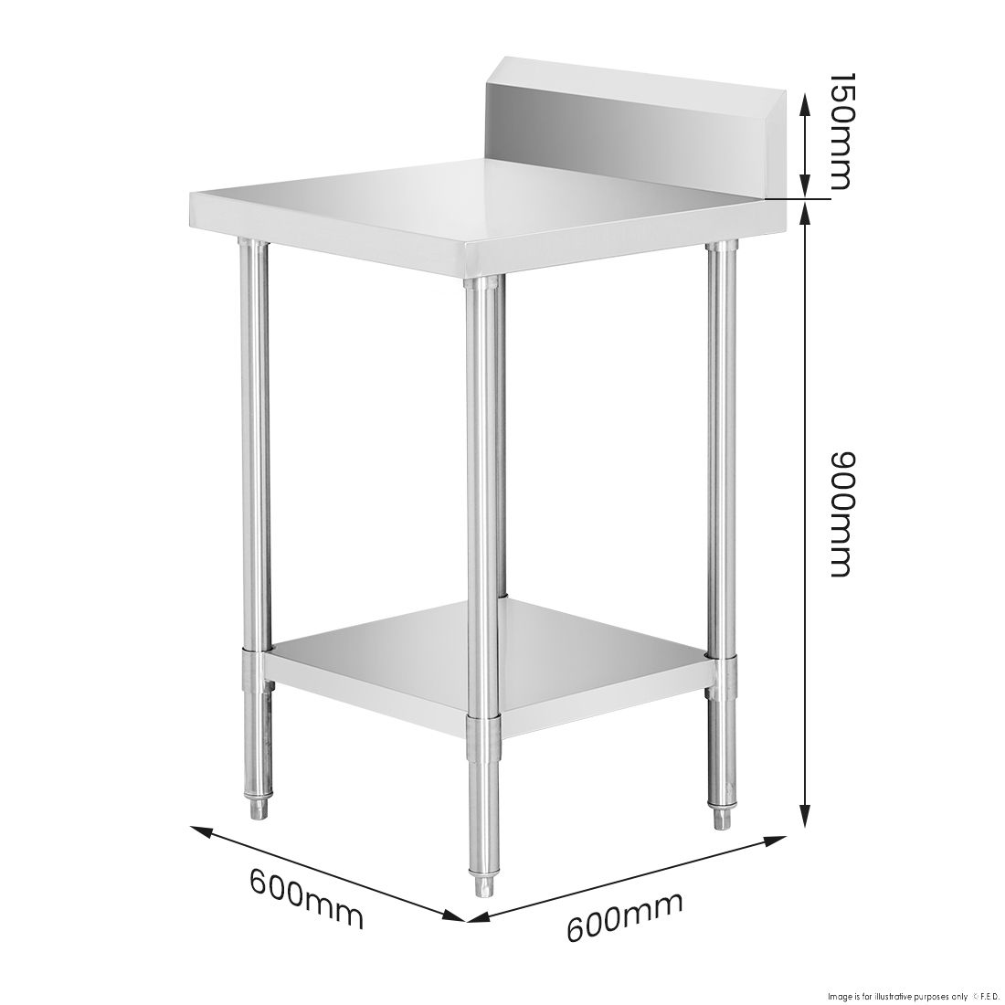 Modular Systems Workbench With Splashback WBB6-0600/A