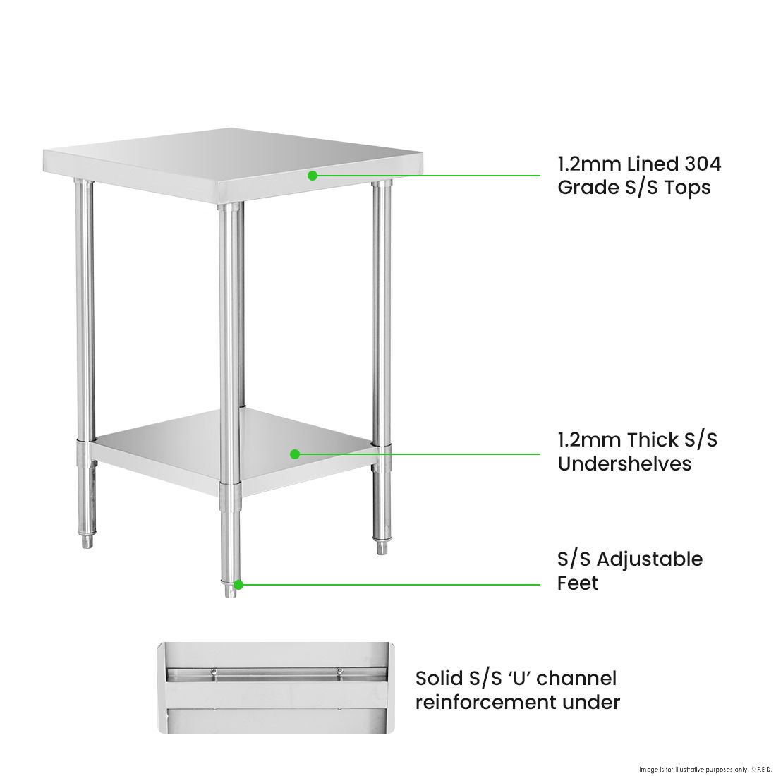 Modular Systems Stainless Steel Workbench WB7-0600/A