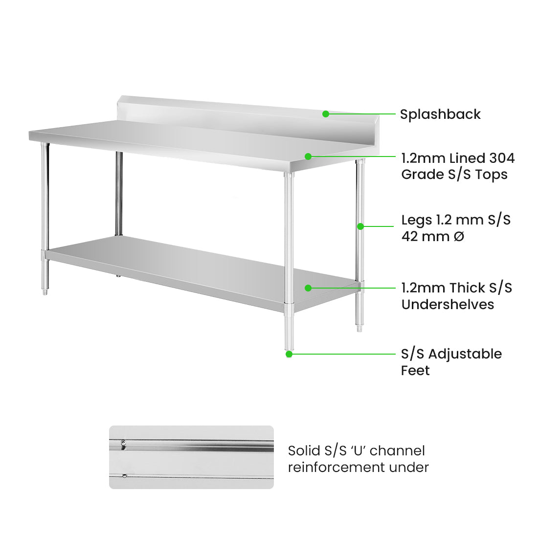 Modular Systems Workbench With Splashback WBB6-1800/A