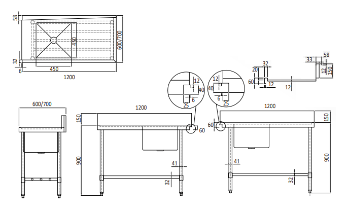 Mixrite Stainless Steel Dishwasher Right-Handed Single Inlet Sink W1200 X D600 WSS16165R