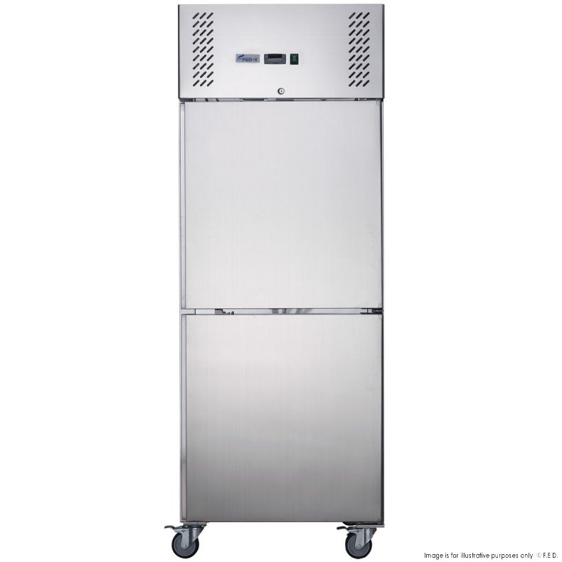 Ex-Showroom: FED-X S/S Two half Door Upright Freezer - XURF600S1V-QLD313