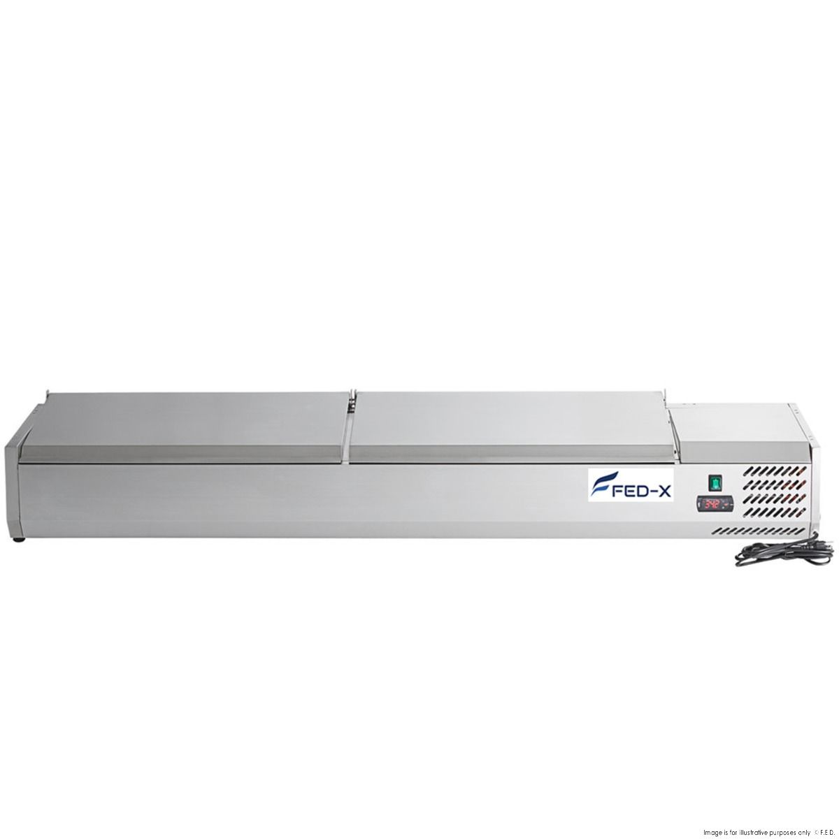 CLEARANCE - FED-X Salad Bench with Stainless Steel Lids - XVRX1800/380-VIC959
