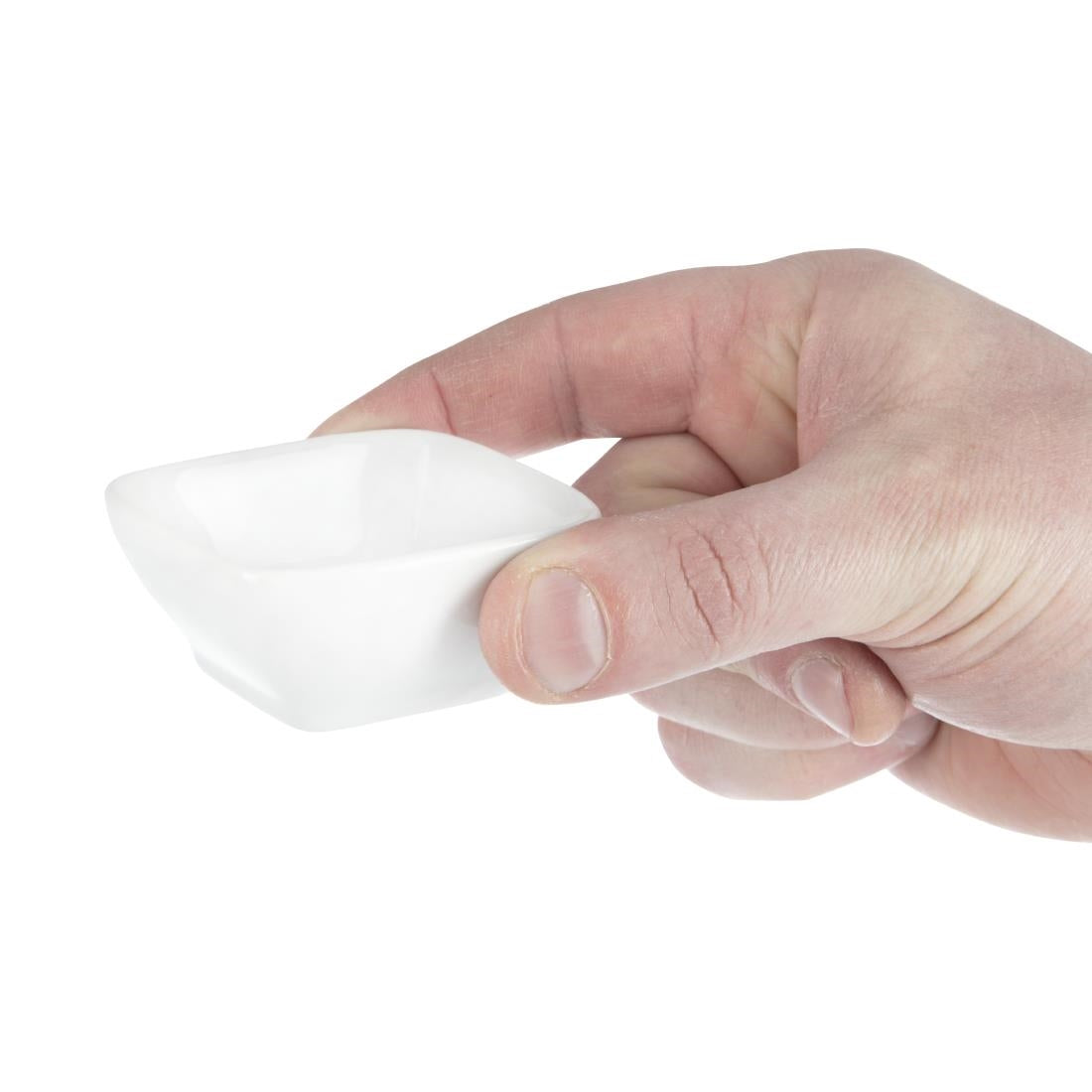 Olympia Whiteware Miniature Rounded Square Dishes 60mm (12 Pack) - Y137