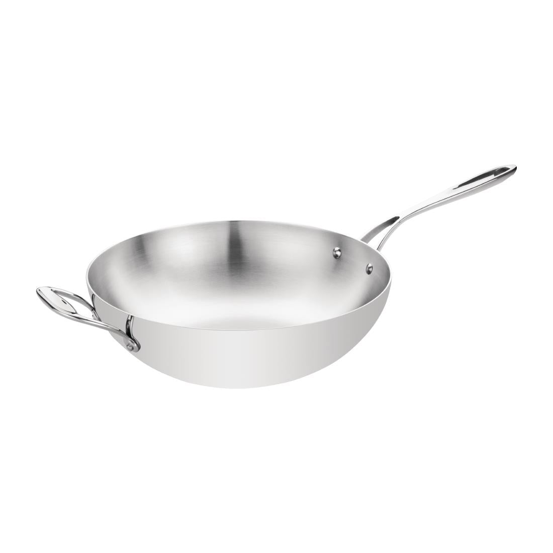 Vogue Tri Wall Wok Flat Base 300mm - Y261