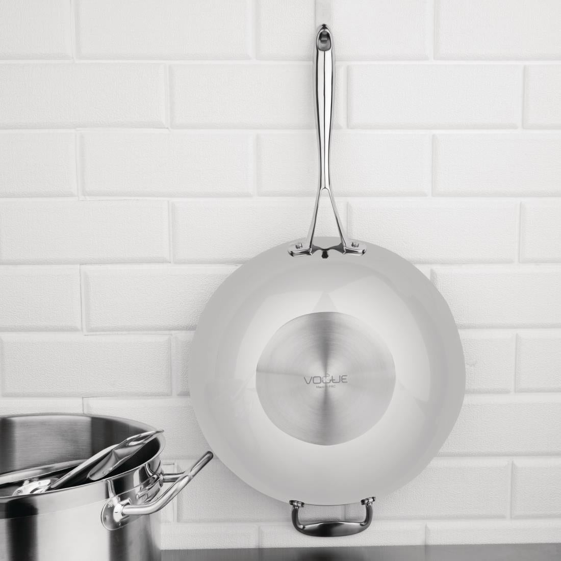 Vogue Tri Wall Wok Flat Base 300mm - Y261