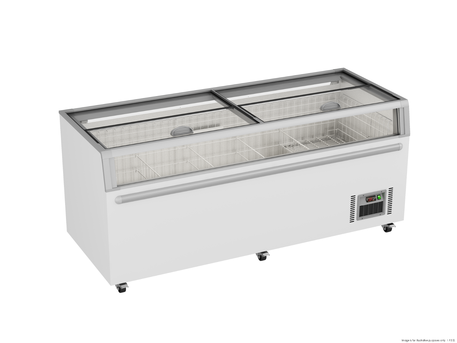 Thermaster 900L Supermarket Island Freezer With Glass Sliding Lids ZCD-L210G