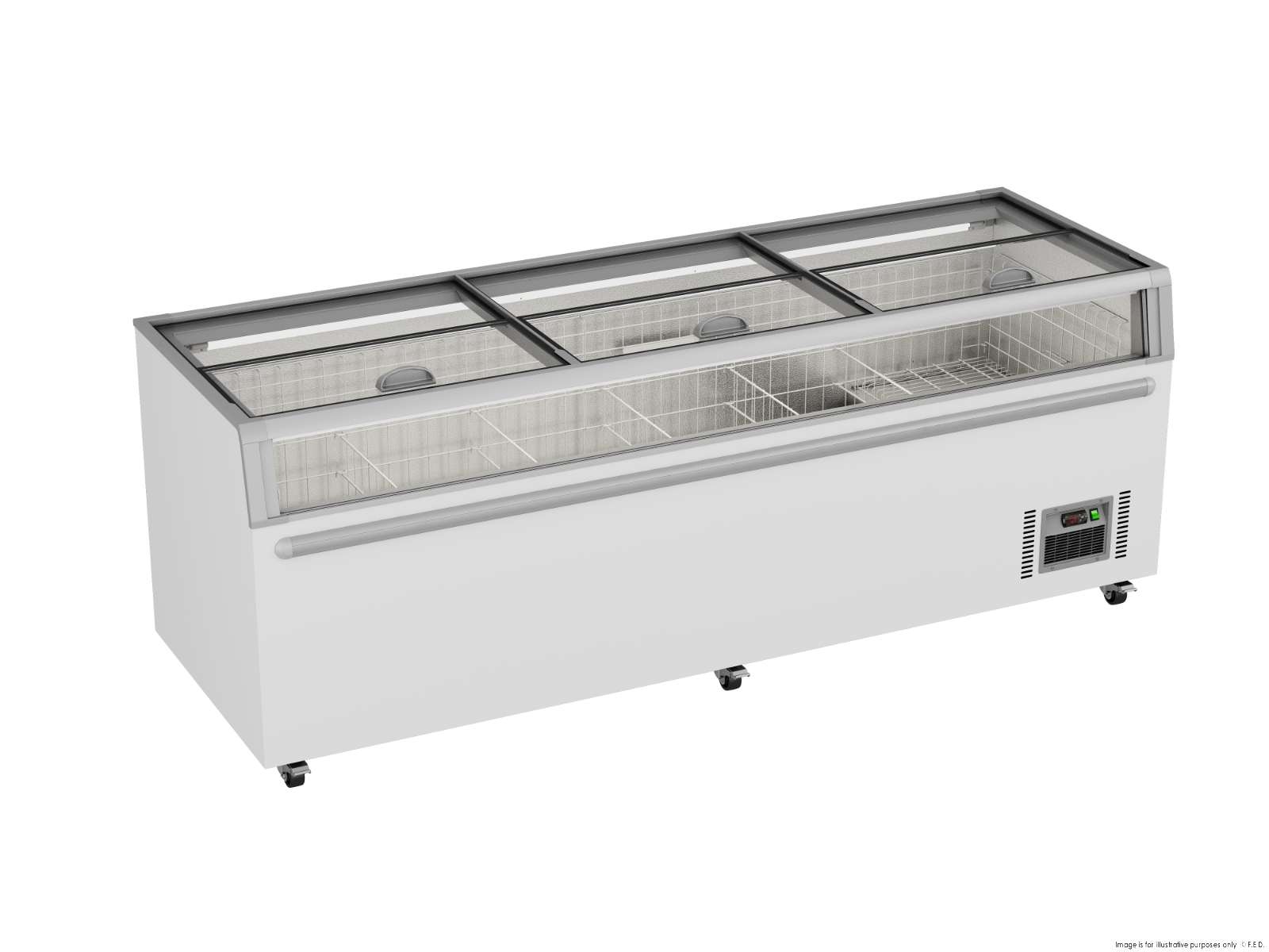 Thermaster 1105L Supermarket Island Freezer With Glass Sliding Lids ZCD-L250G