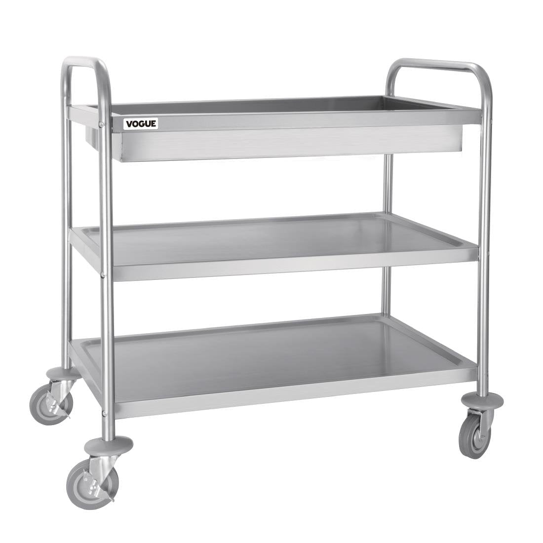 Vogue Stainless Steel 3 Tier Deep Tray Clearing Trolley - CC365