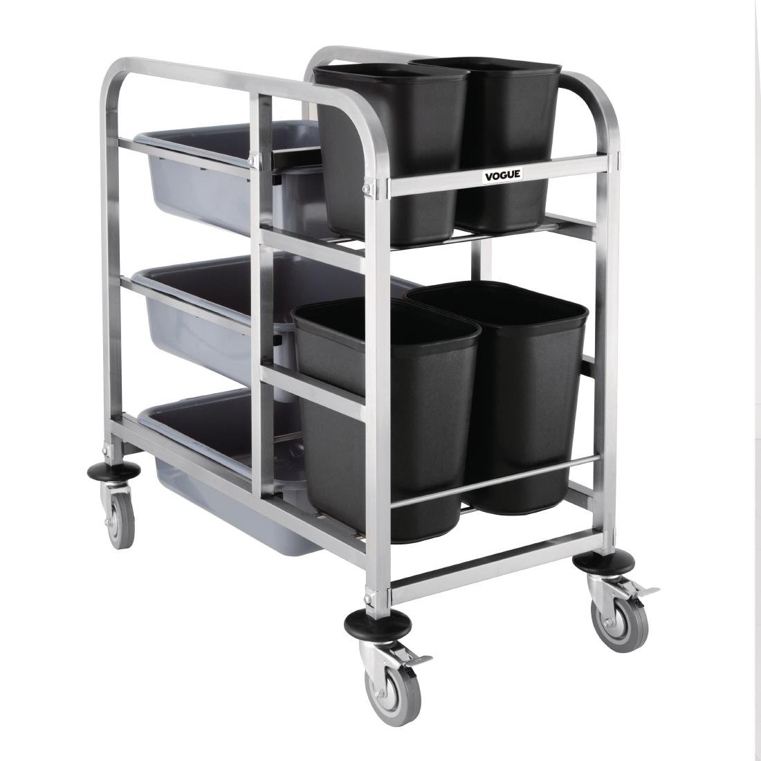 Vogue Stainless Steel Bussing Trolley - DK738