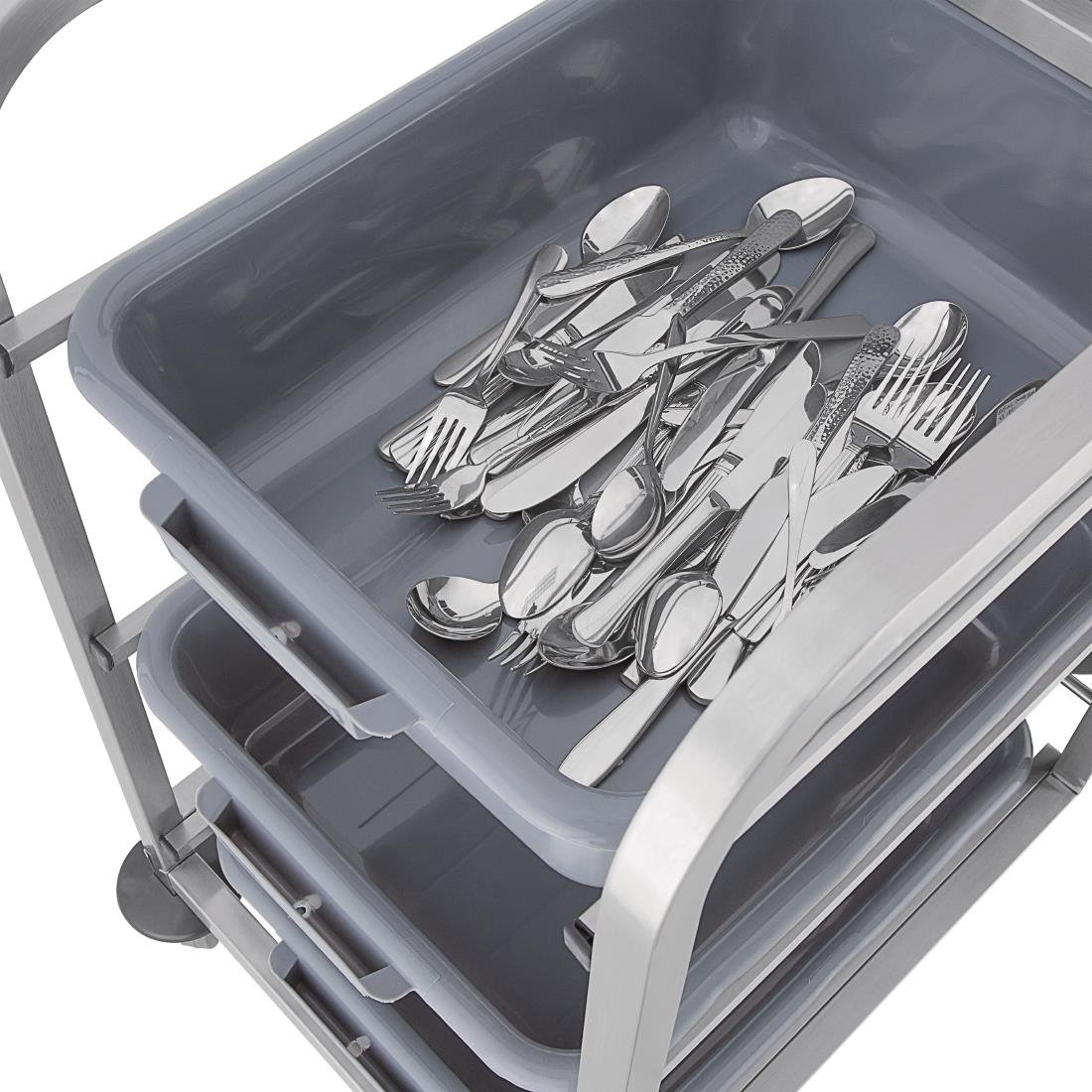 Vogue Stainless Steel Bussing Trolley - DK738