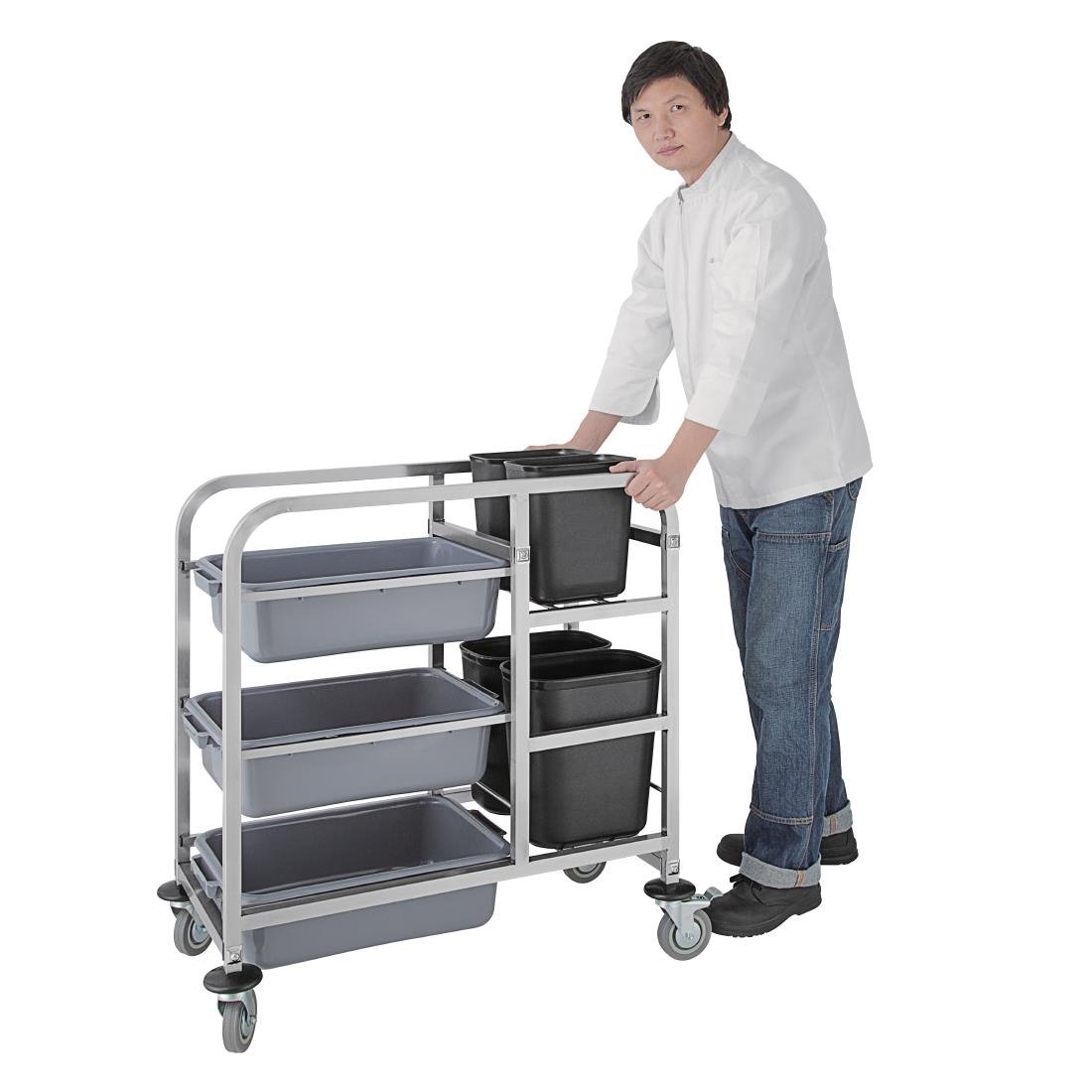 Vogue Stainless Steel Bussing Trolley - DK738