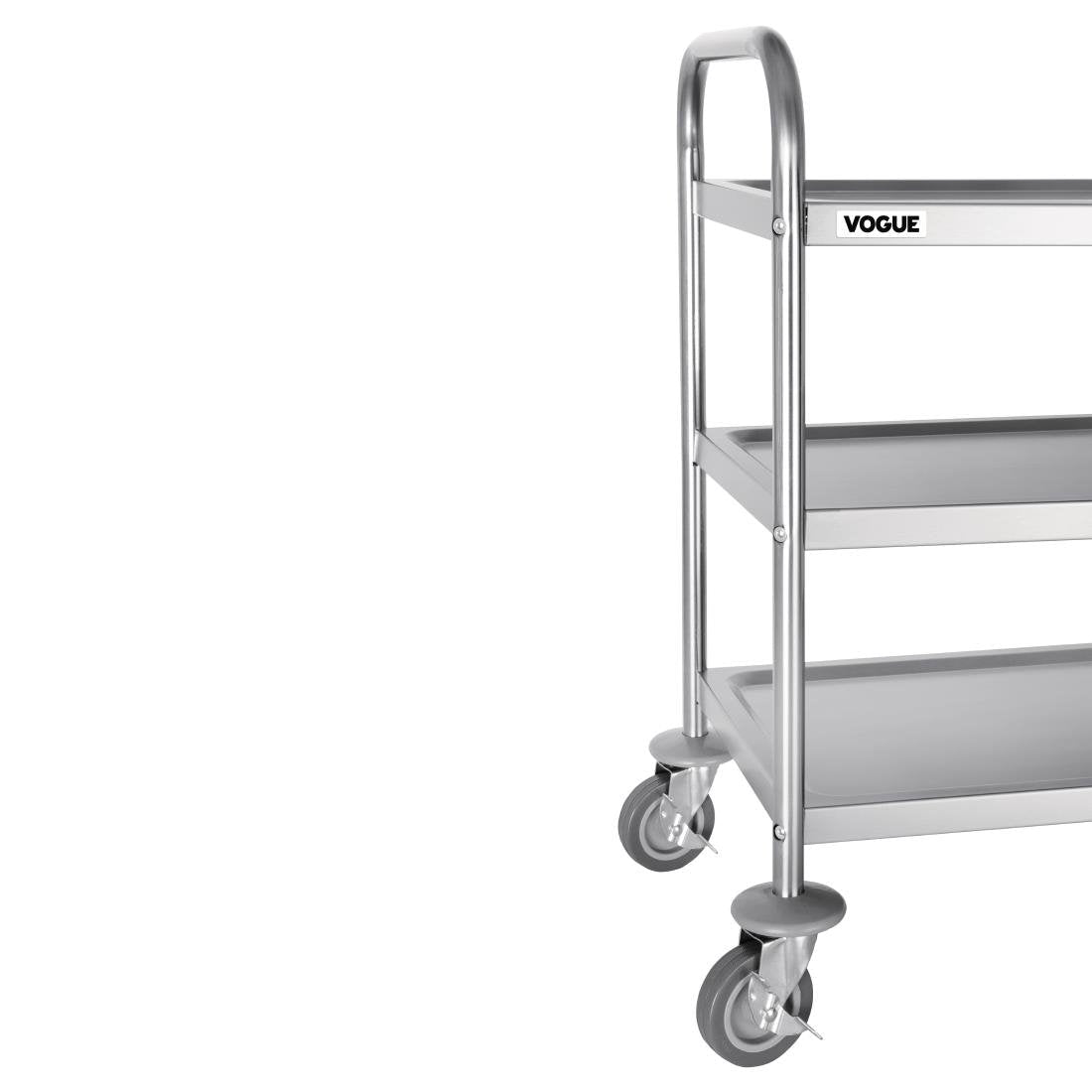 Vogue Stainless Steel 3 Tier Clearing Trolley Small - F993