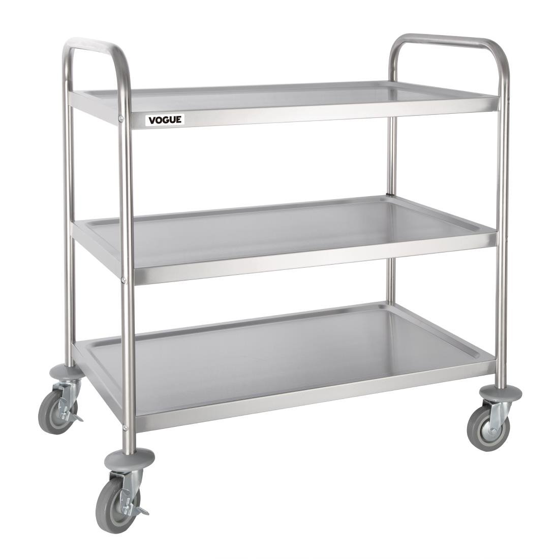 Vogue Stainless Steel 3 Tier Clearing Trolley Large - F995