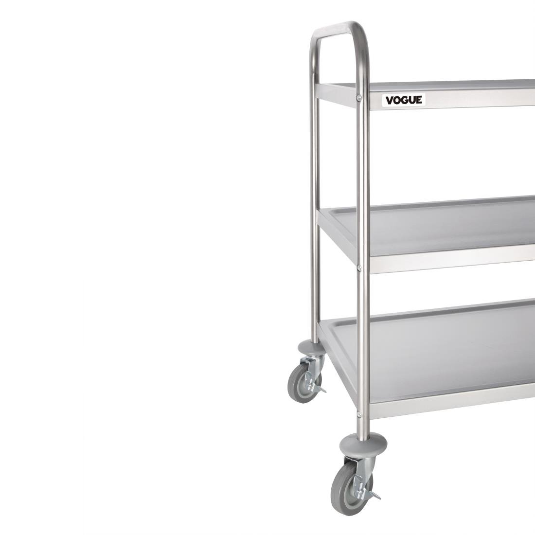 Vogue Stainless Steel 3 Tier Clearing Trolley Large - F995