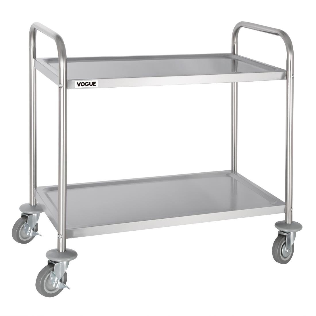Vogue Stainless Steel 2 Tier Clearing Trolley Medium - F997