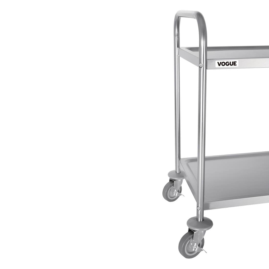 Vogue Stainless Steel 2 Tier Clearing Trolley Medium - F997