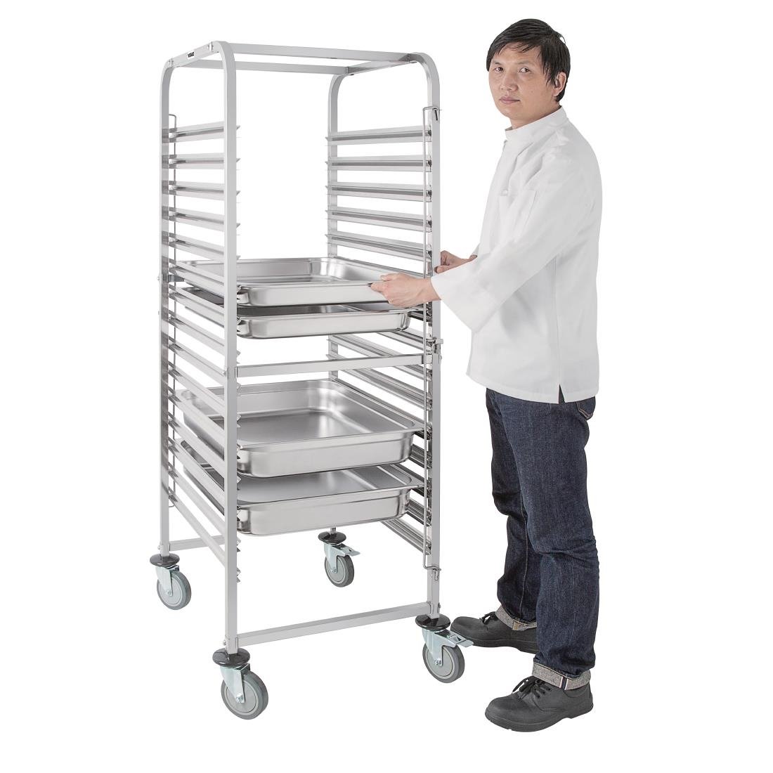 Vogue Gastronorm Racking Trolley 15 Level - GG499