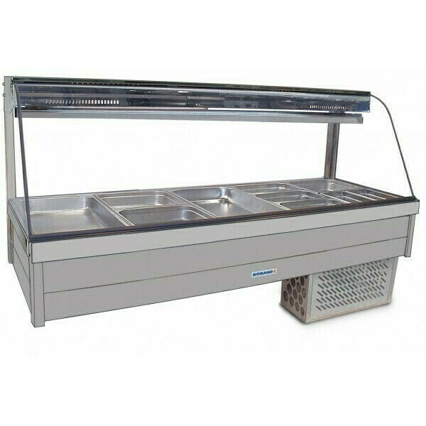 Roband Curved Glass Refrigerated Display Bar 10 pans - Piped and Foamed only (no motor) - CFX25RD