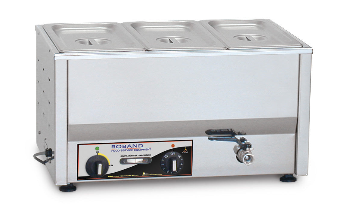 Roband Counter Top Bain Marie 3 x 1/3 size 150mm pans - BM2C