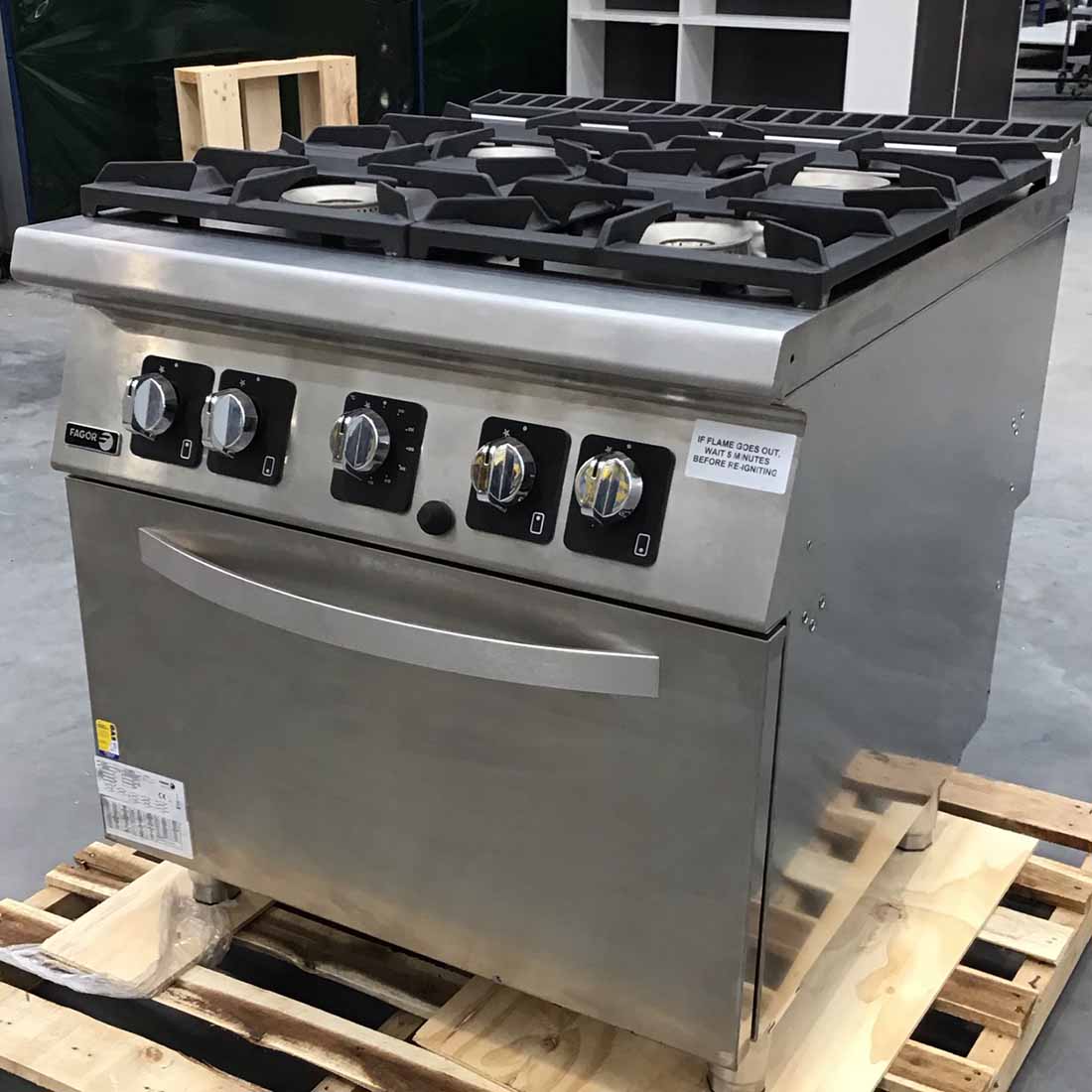 CLEARANCE - Fagor 900 Series Gas 4 Burner with Gas Oven - C-G941H
