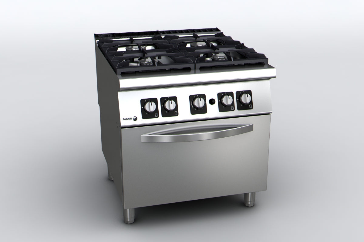 CLEARANCE - Fagor 900 Series Gas 4 Burner with Gas Oven - C-G941H