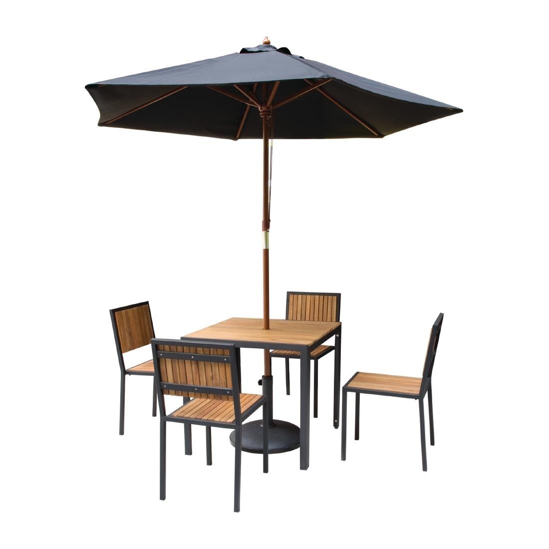 Bolero Steel & Acacia Side Chairs (Pack of 4) - DS150