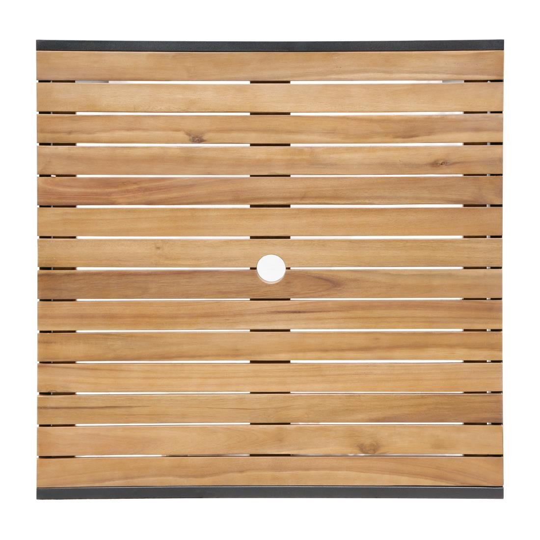 Bolero Square Steel and Acacia Table 800mm - DS152