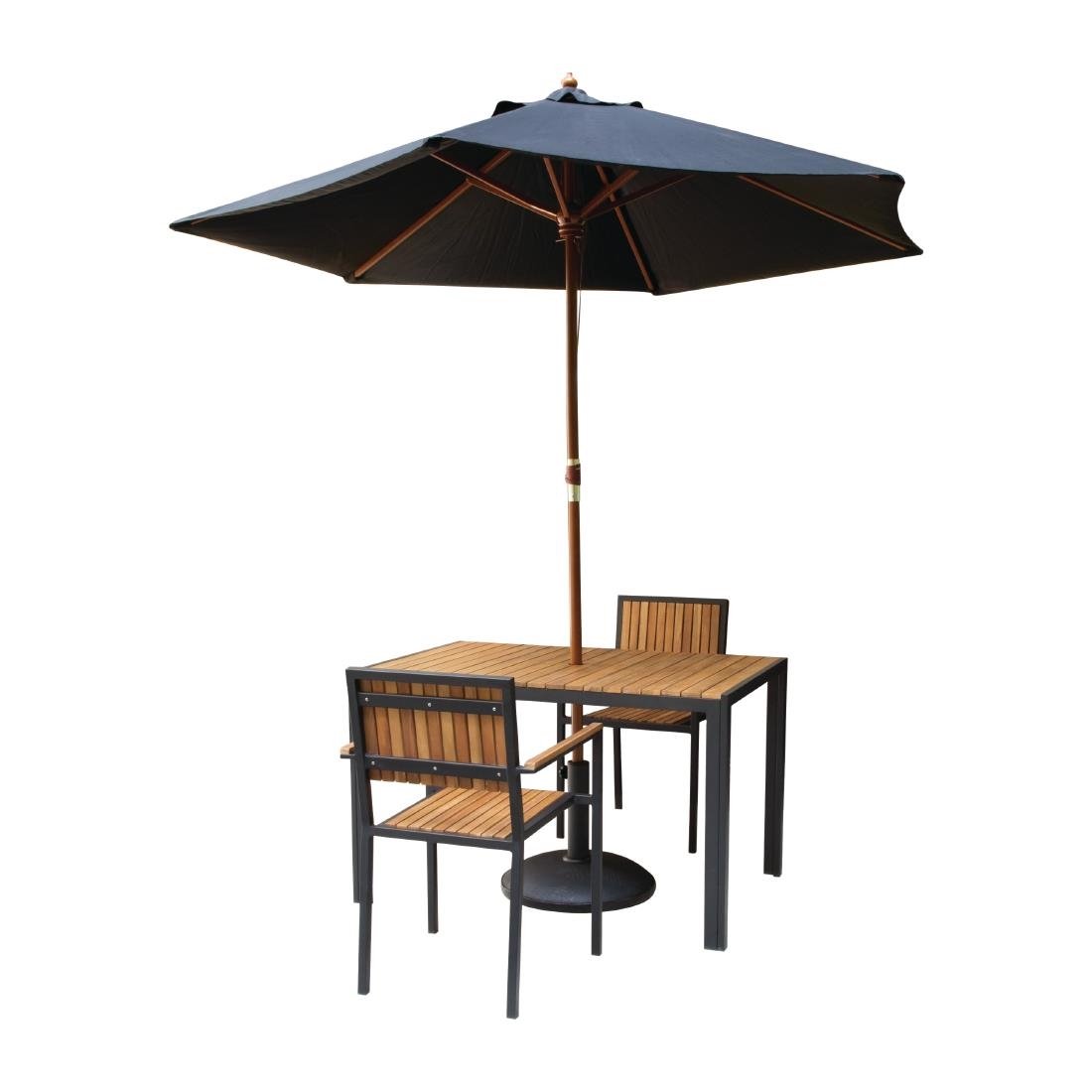 Bolero Acacia Wood and Steel Rectangular Table 1200mm - DS153