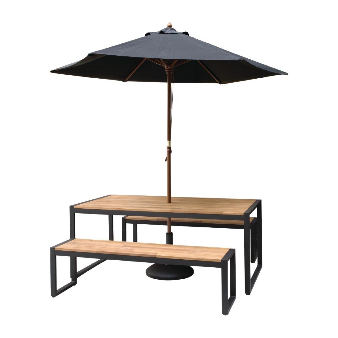 Bolero Acacia Wood and Steel Industrial Benches 1600mm (Pack of 2) - DS158