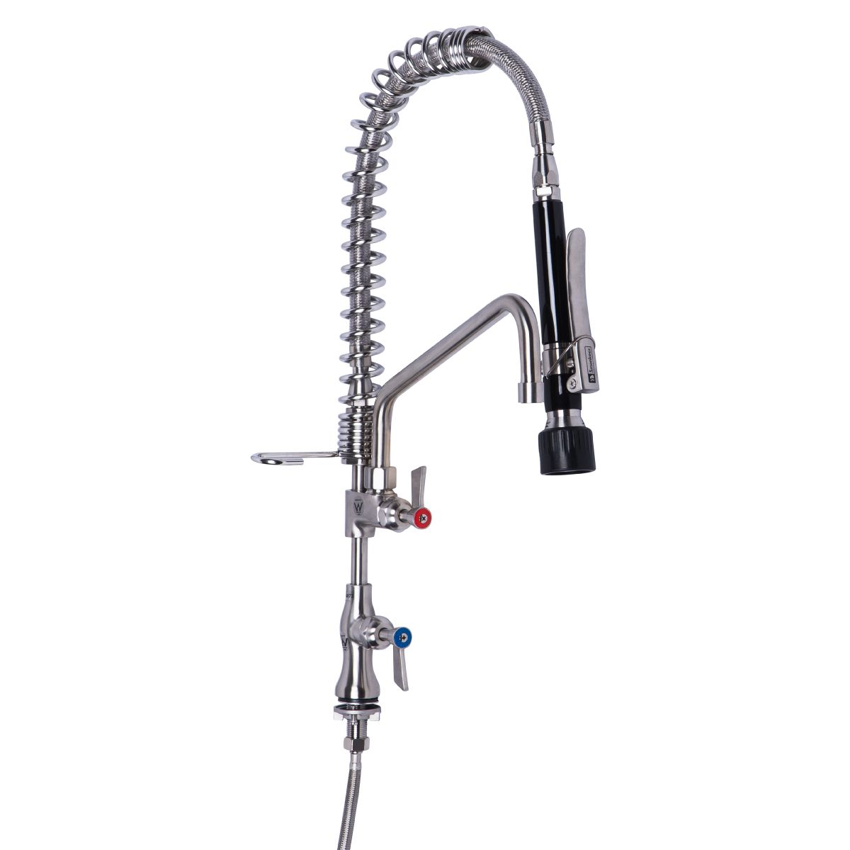 Compact Stainless Steel Single Bench Mount Pre-Rinse with 12" Pot Filler - T-3M53112-C