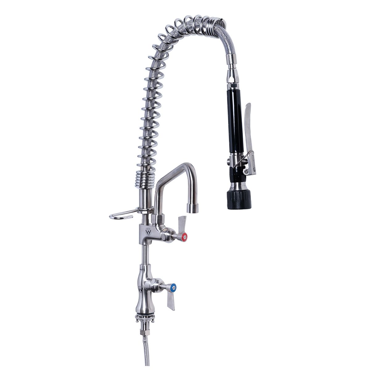 Compact Stainless Steel Single Bench Mount Pre-Rinse with 6" Pot Filler - T-3M53106-C