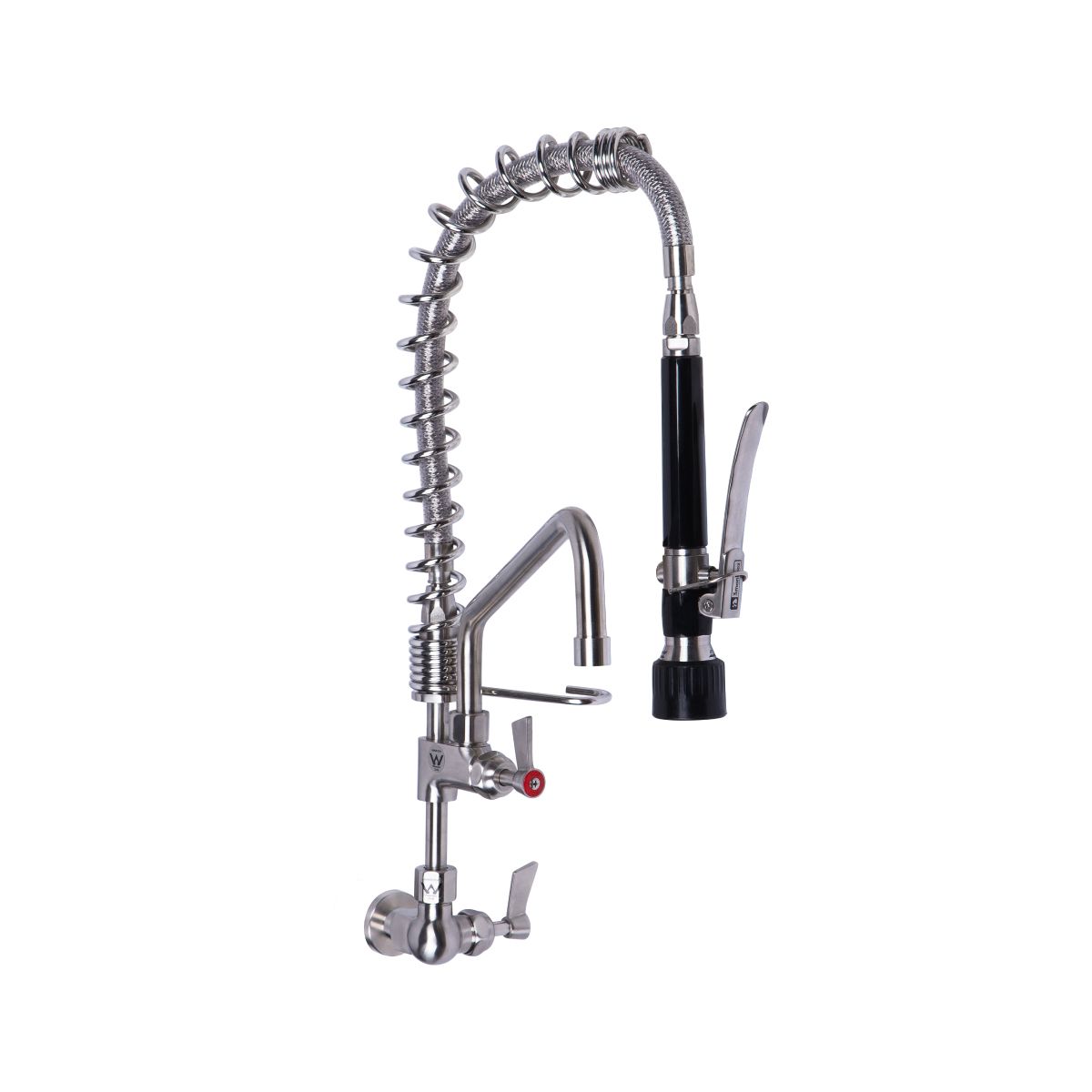 Compact Stainless Steel Single Wall Mount Pre-Rinse with 12" Pot Filler - T-3M53712-C