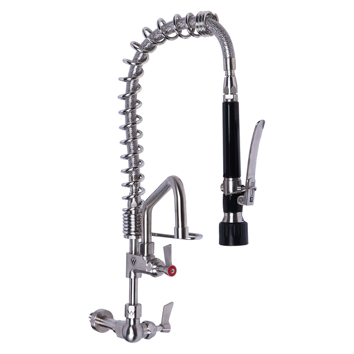 Compact Stainless Steel Single Wall Mount Pre-Rinse with 6" Pot Filler - T-3M53706-C