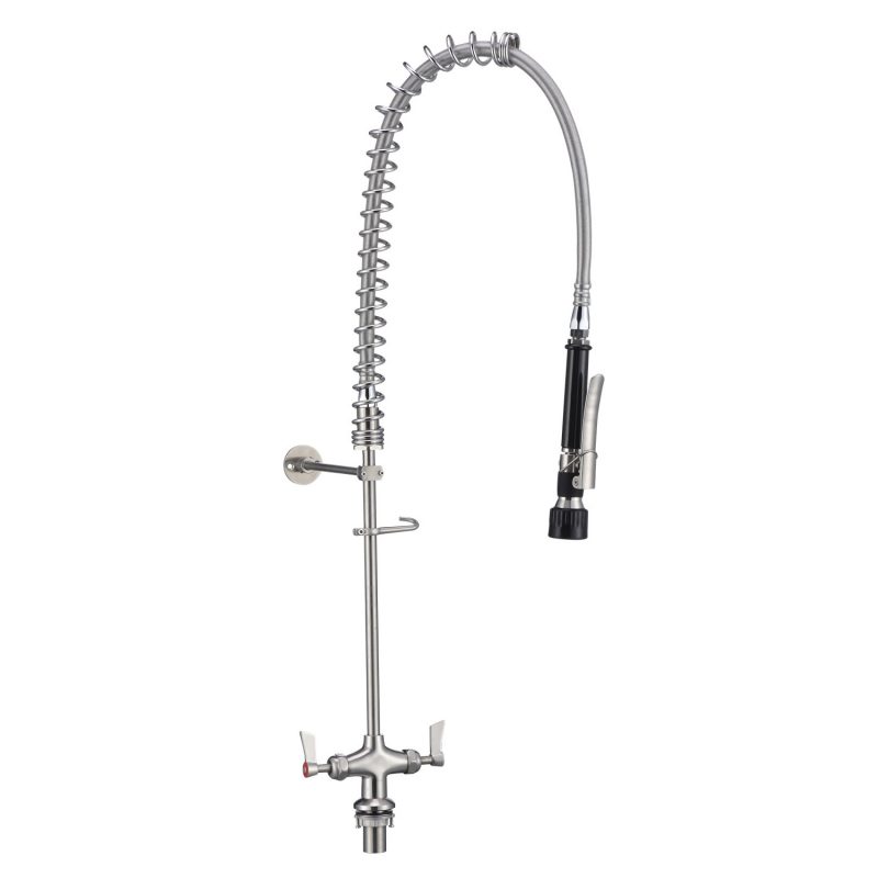 Stainless Steel Dual Bench Mounted Pre Rinse Unit - T-3M53007