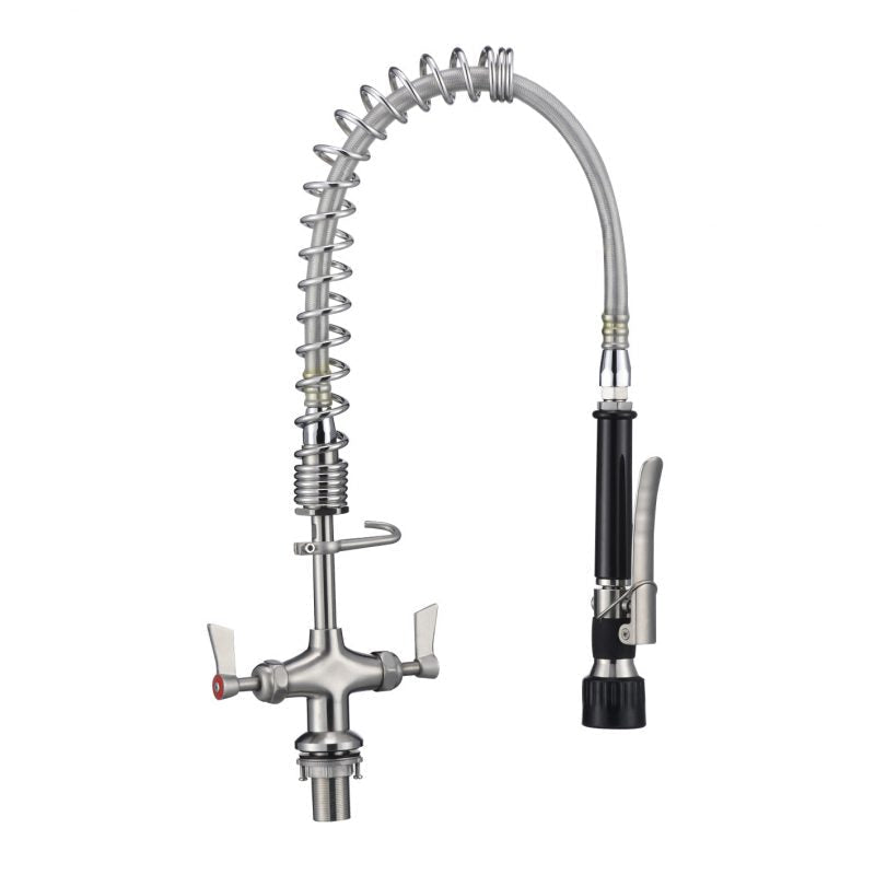 Compact Stainless Steel Dual Hob Mounted Pre Rinse Unit - T-3M53007-C