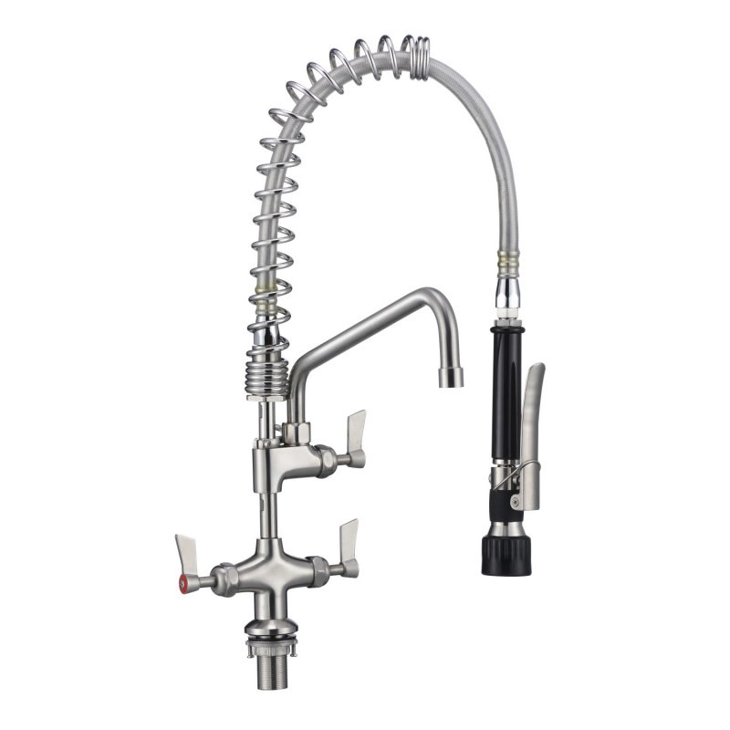 Compact Dual Bench Mount Pre-Rinse with 12" Pot Filler - T-3M53058-C