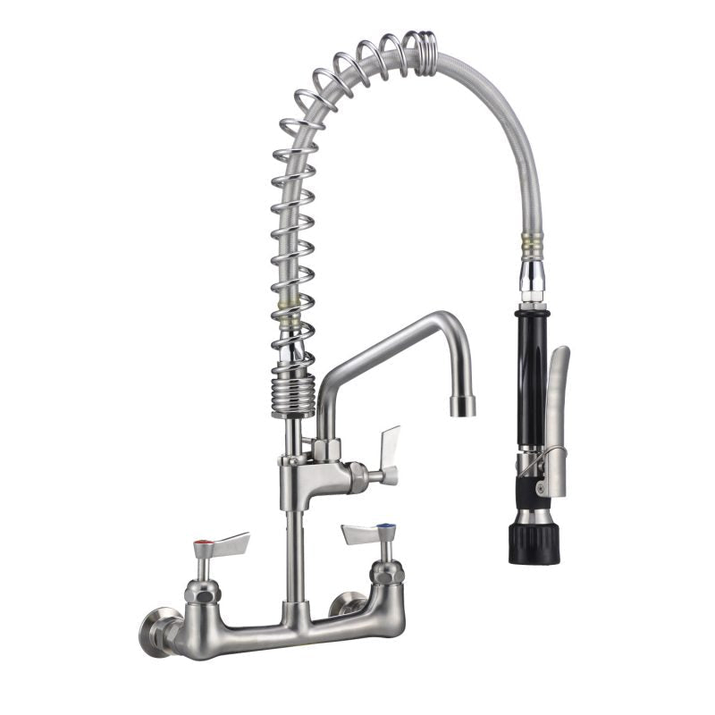 Compact Stainless Steel Exposed Wall Mounted Pre Rinse Unit With 6"Pot Filler - T-3M53449-C