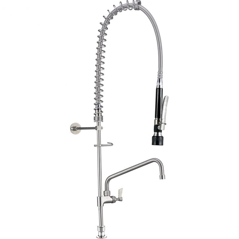 Stainless Steel Bench Mount Pre Rinse Unit With 12" Pot Filler - No Stops - T-3M53212
