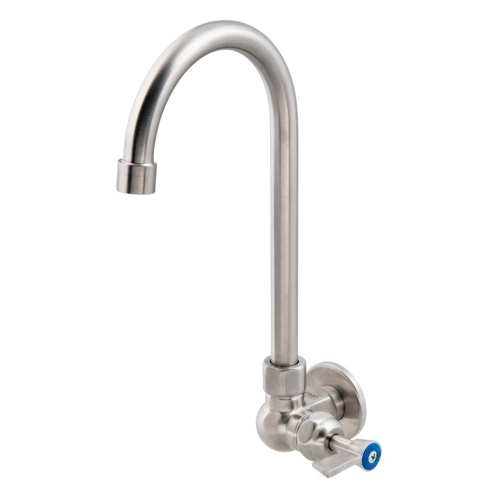 Stainless Steel Single Wall Mount Body with Single Control and 12" Gooseneck Swivel Spout - T-3MSWG12