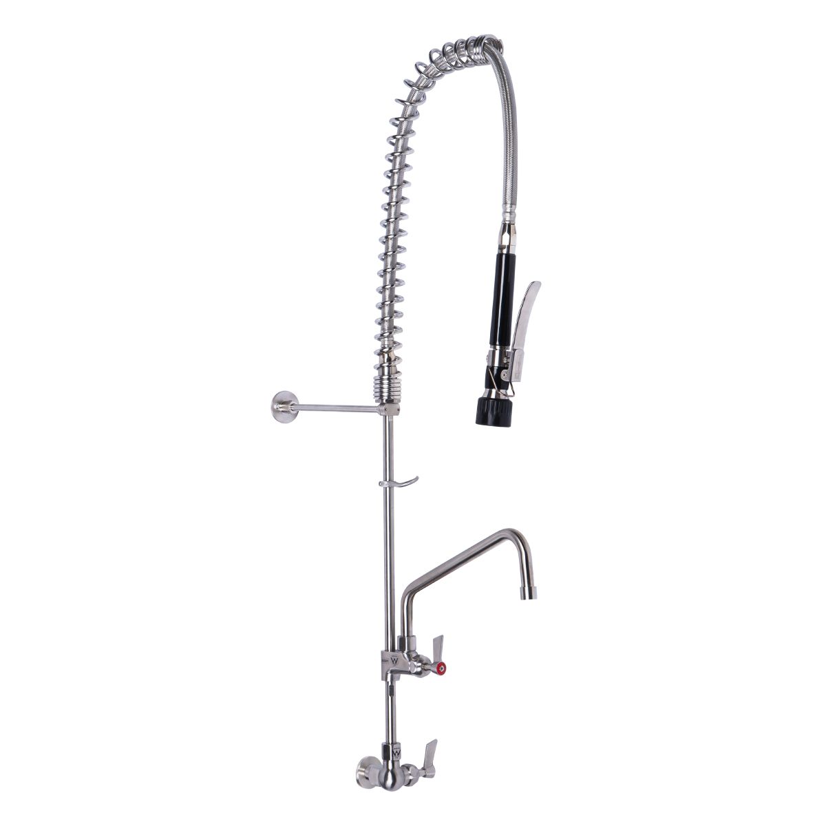 Stainless Steel Single Wall Mount Pre-Rinse with 12" Pot Filler - T-3M53712