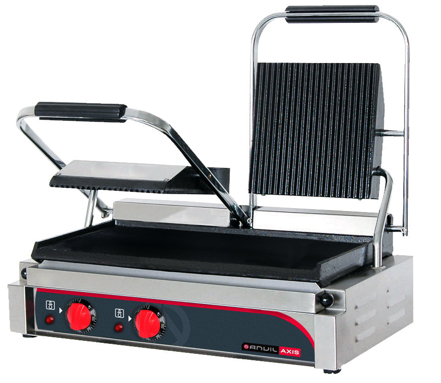 Anvil Panini Press Double Ribbed Top Flat Bottom - TSS3000