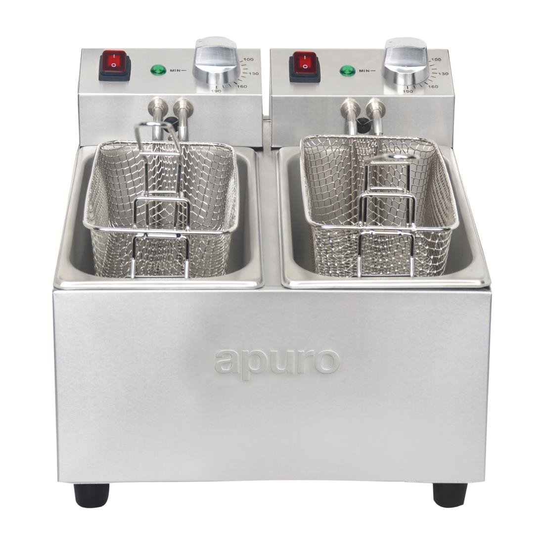 Apuro Twin Tank Twin Basket Countertop Fryer 2x 3Ltr - DB203-A