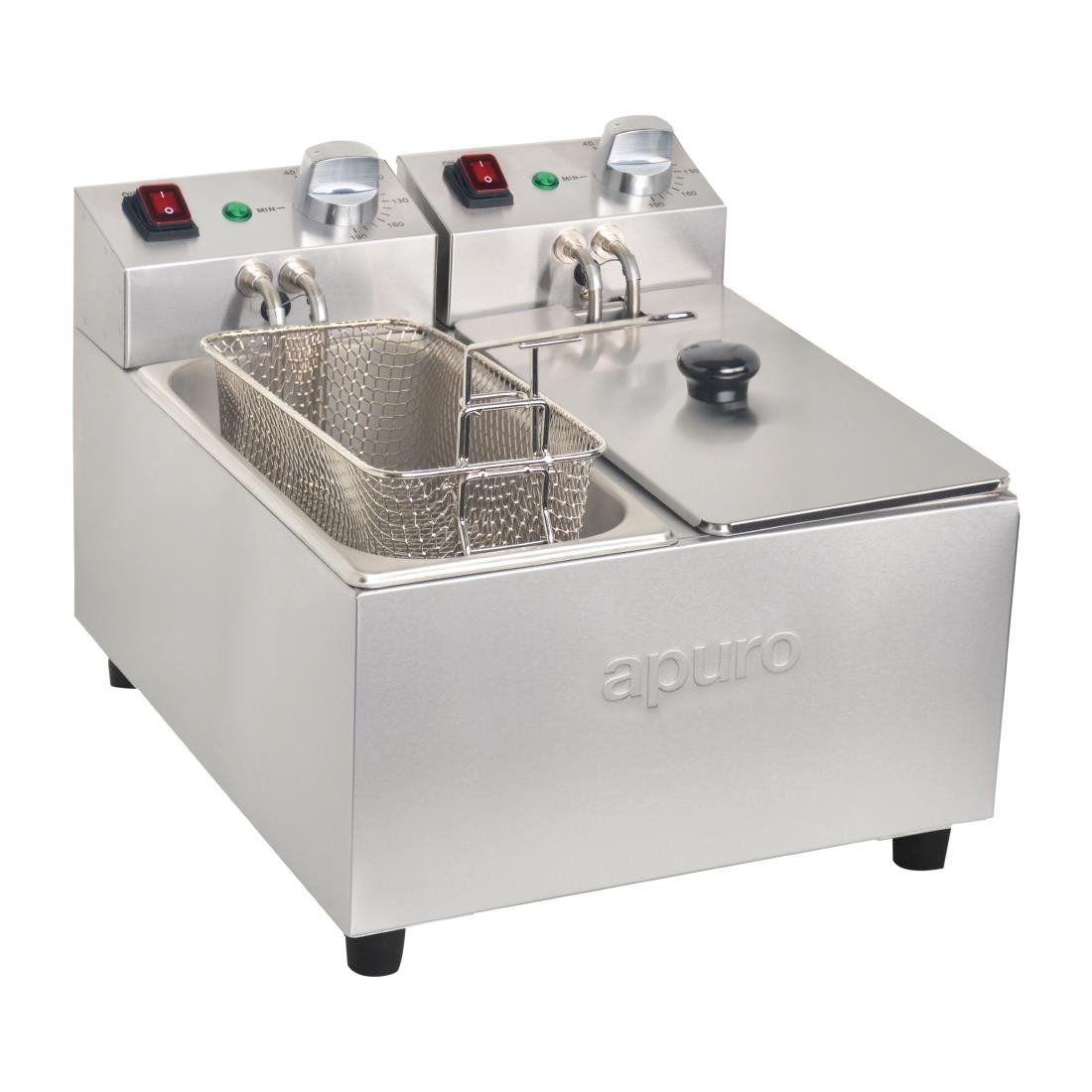 Apuro Twin Tank Twin Basket Countertop Fryer 2x 3Ltr - DB203-A