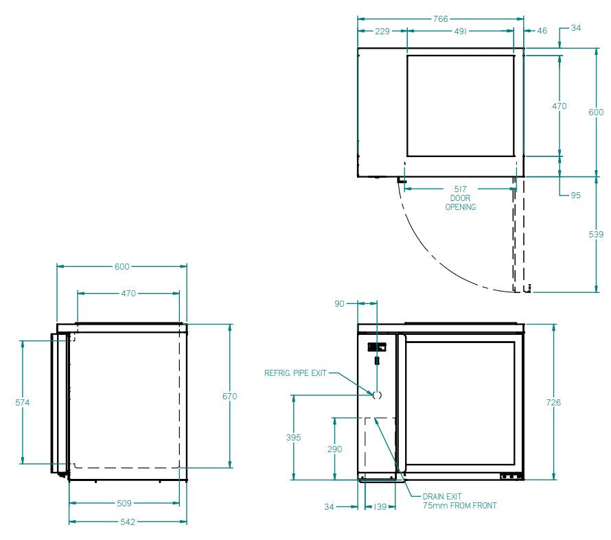 Williams Glass Chiller - Two Door Remote Spring Loaded Glass Chiller - 500 x 500 baskets GC15RGDSL