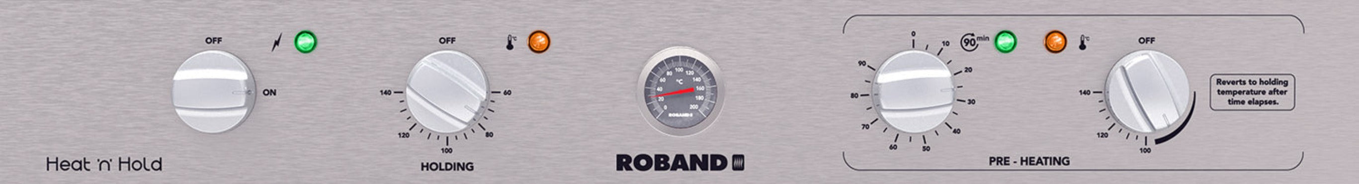 Roband Heat ‘n’ Hold Food Warmer - Sliding Glass on Display Side - H200R