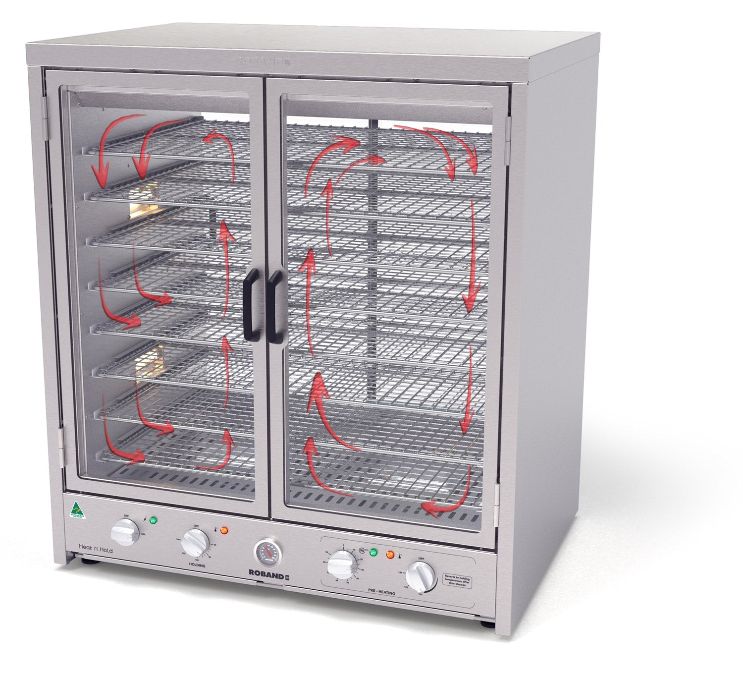 Roband Heat ‘n’ Hold Food Warmer - Sliding Glass on Display Side - H200R