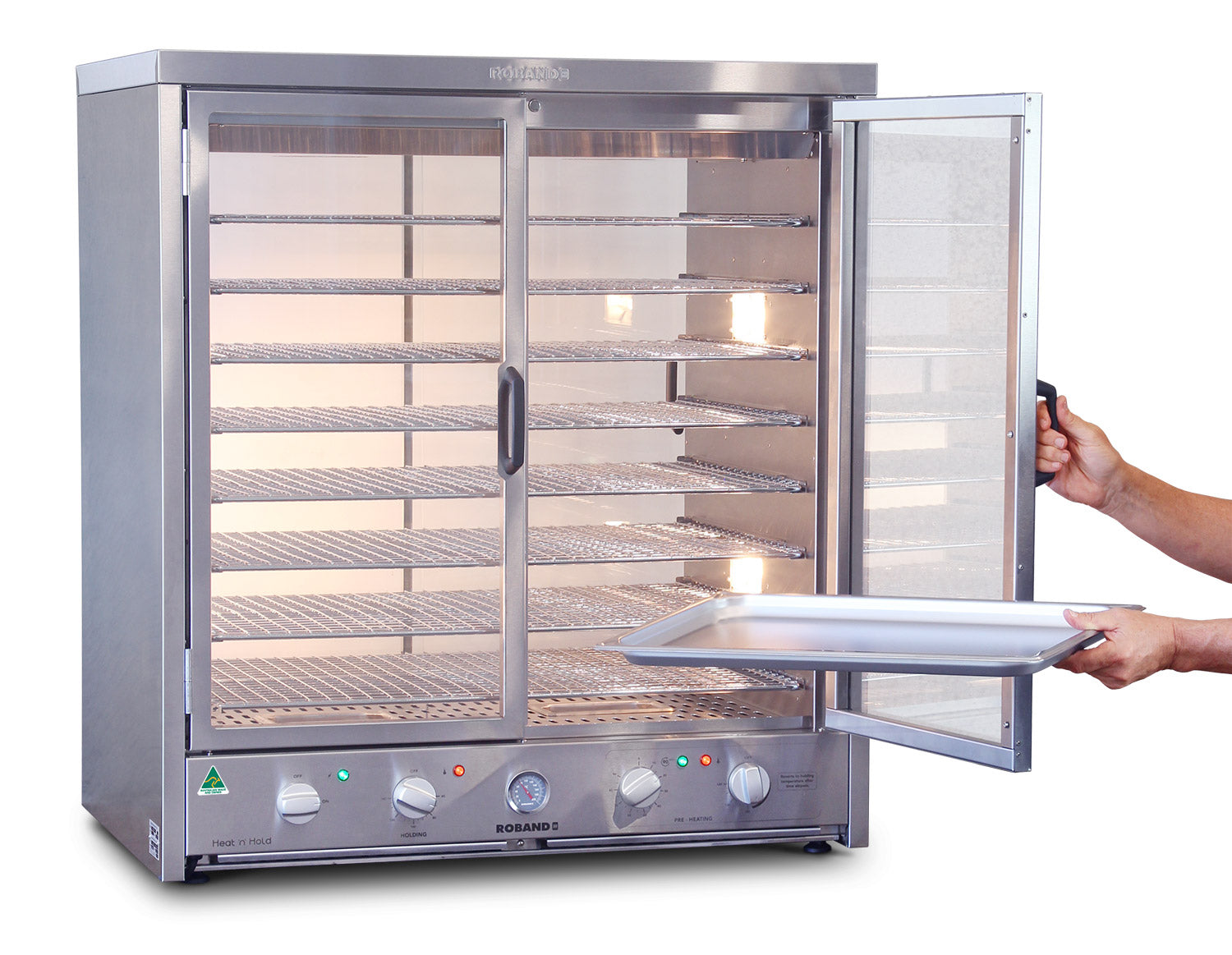 Roband Heat ‘n’ Hold Food Warmer - Sliding Glass on Display Side - H200R