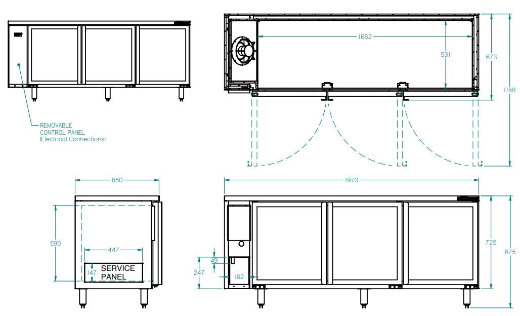 Williams Boronia - Three Door Stainless Steel Remote Back Bar Counter Display Refrigerator HB3RGS