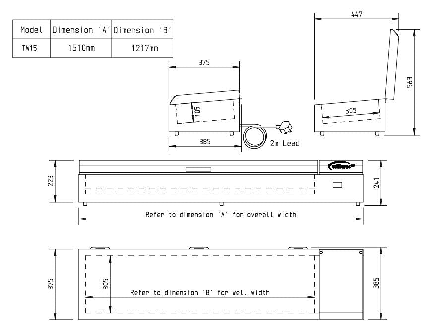 Williams Thermowell - Seven Pan Counter Top Refrigerated Well TW15